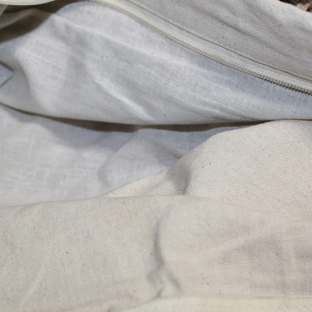 West Elm Textured Woven Pillow Cover – Brown & Cream Chevron Stripe.
